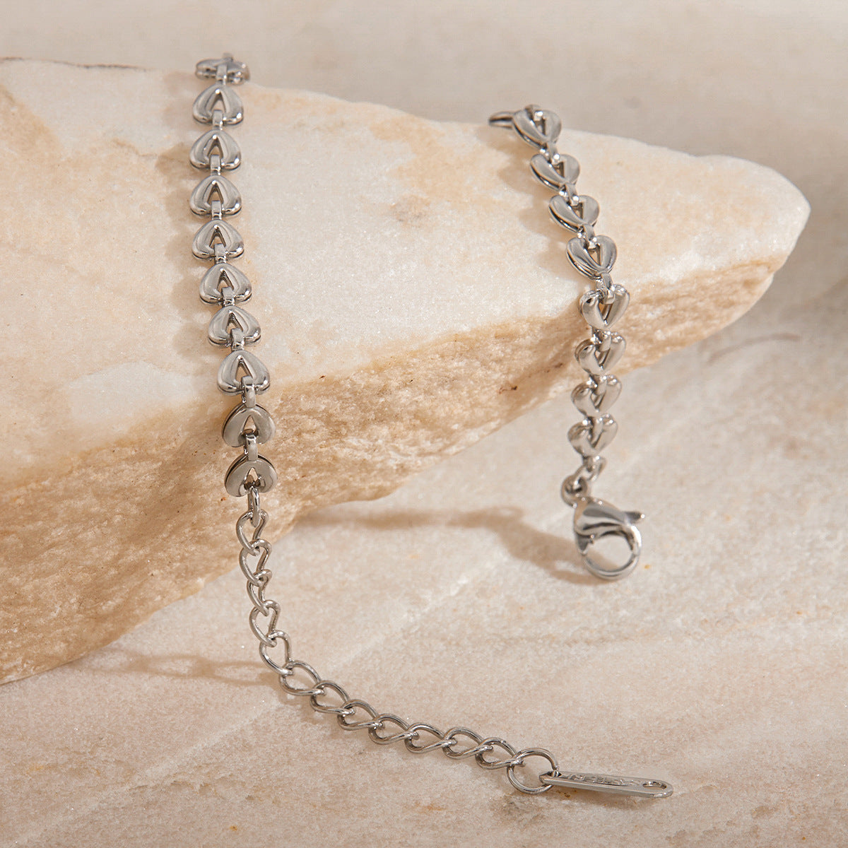 Heart Chain Bracelet – Elegant Titanium Steel Jewelry