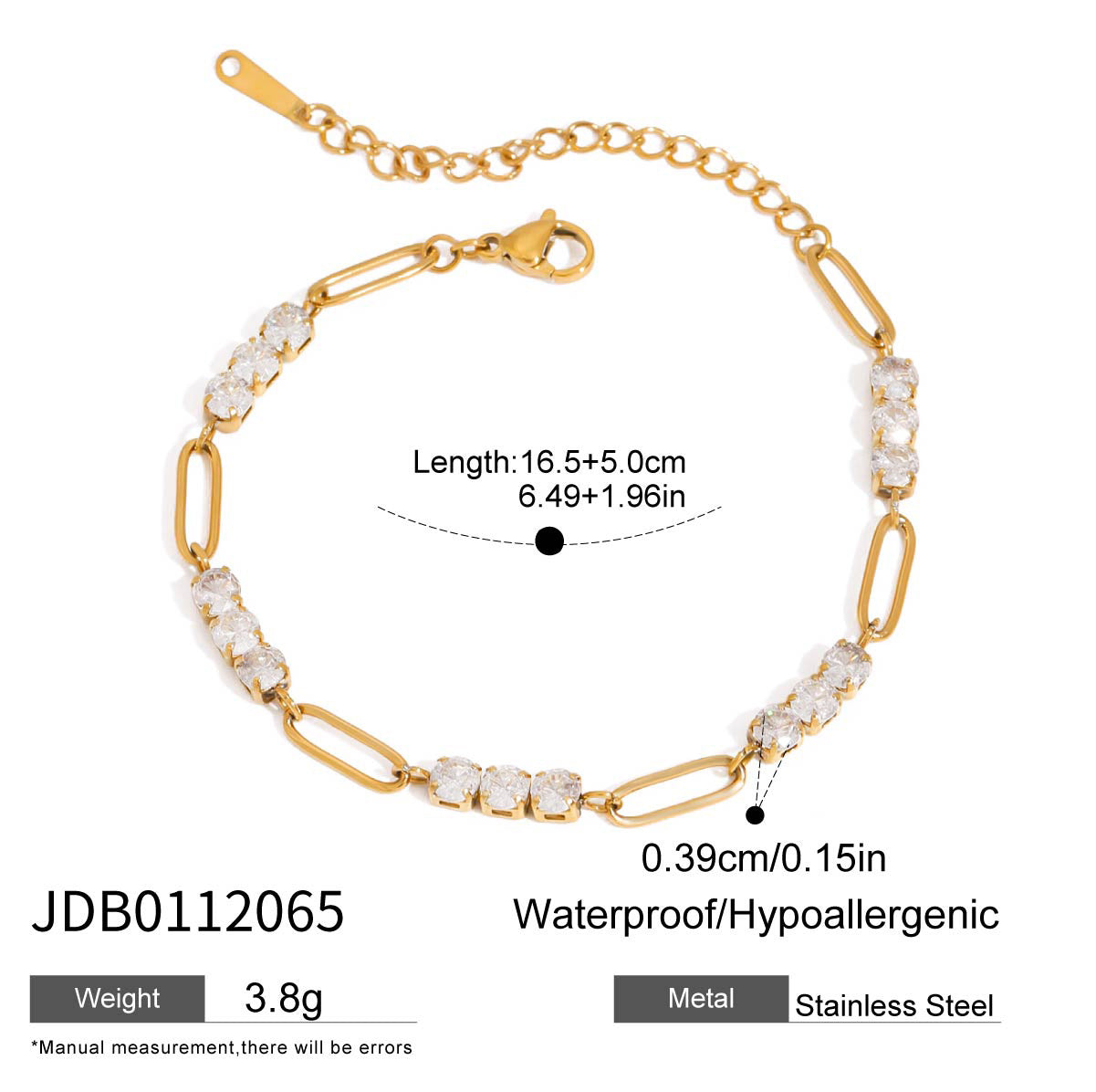 Cuban Zircon Chain Bracelet – Titanium Steel Luxury Jewelry