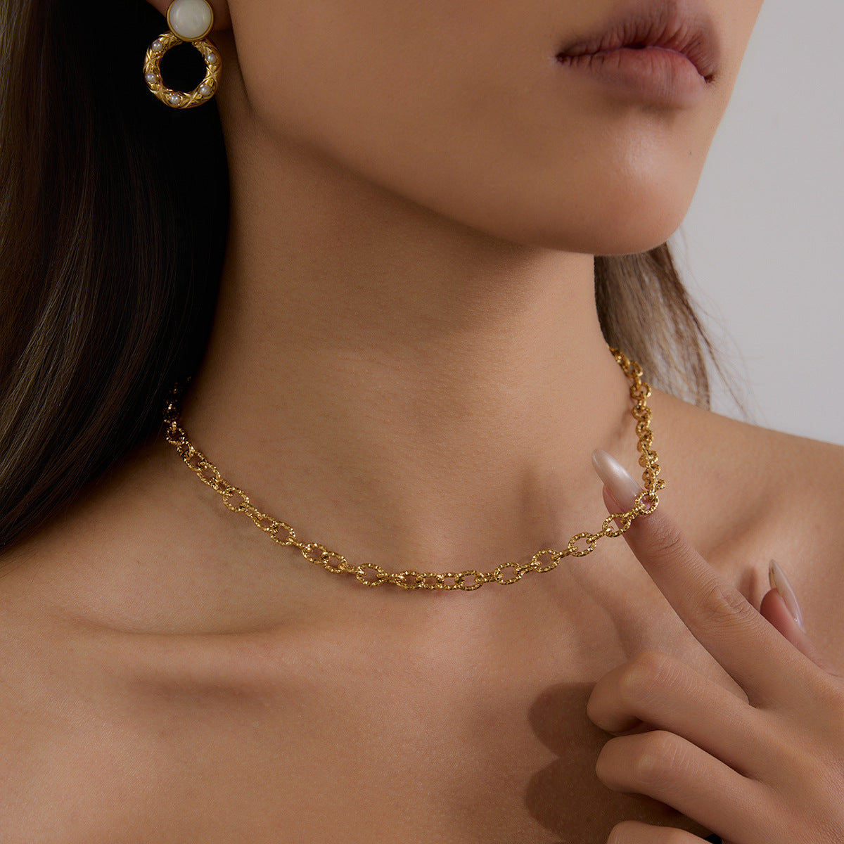 18K Gold Plated Necklace – Elegant Titanium Steel Jewelry