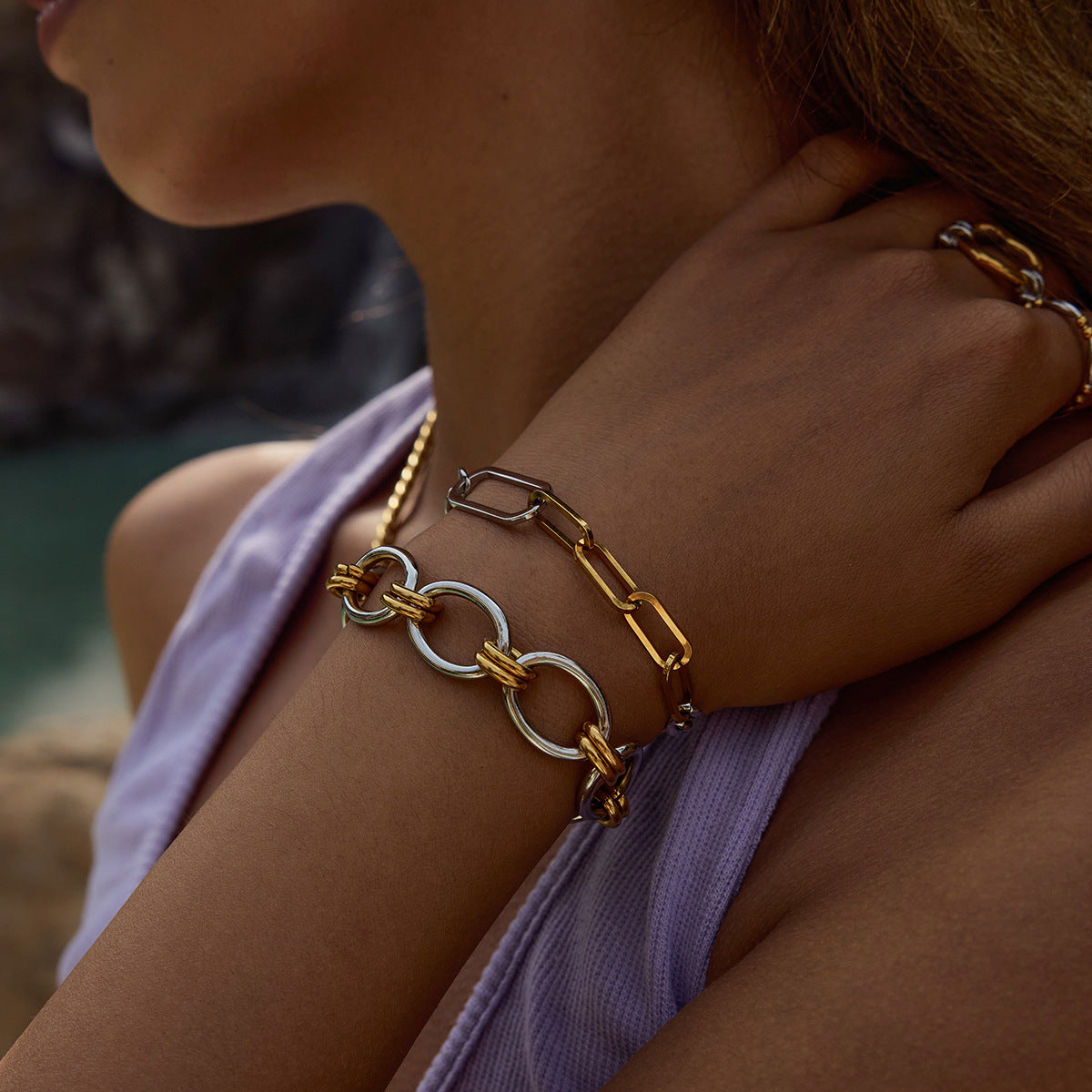 Cuban Zircon Chain Bracelet – Titanium Steel Luxury Jewelry
