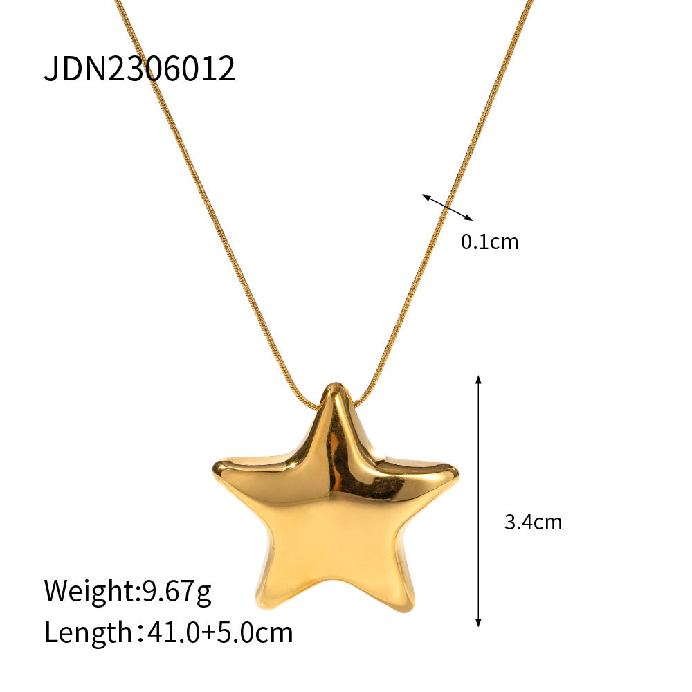 18K Gold Clavicle Necklace – Trendy Titanium Steel Jewelry