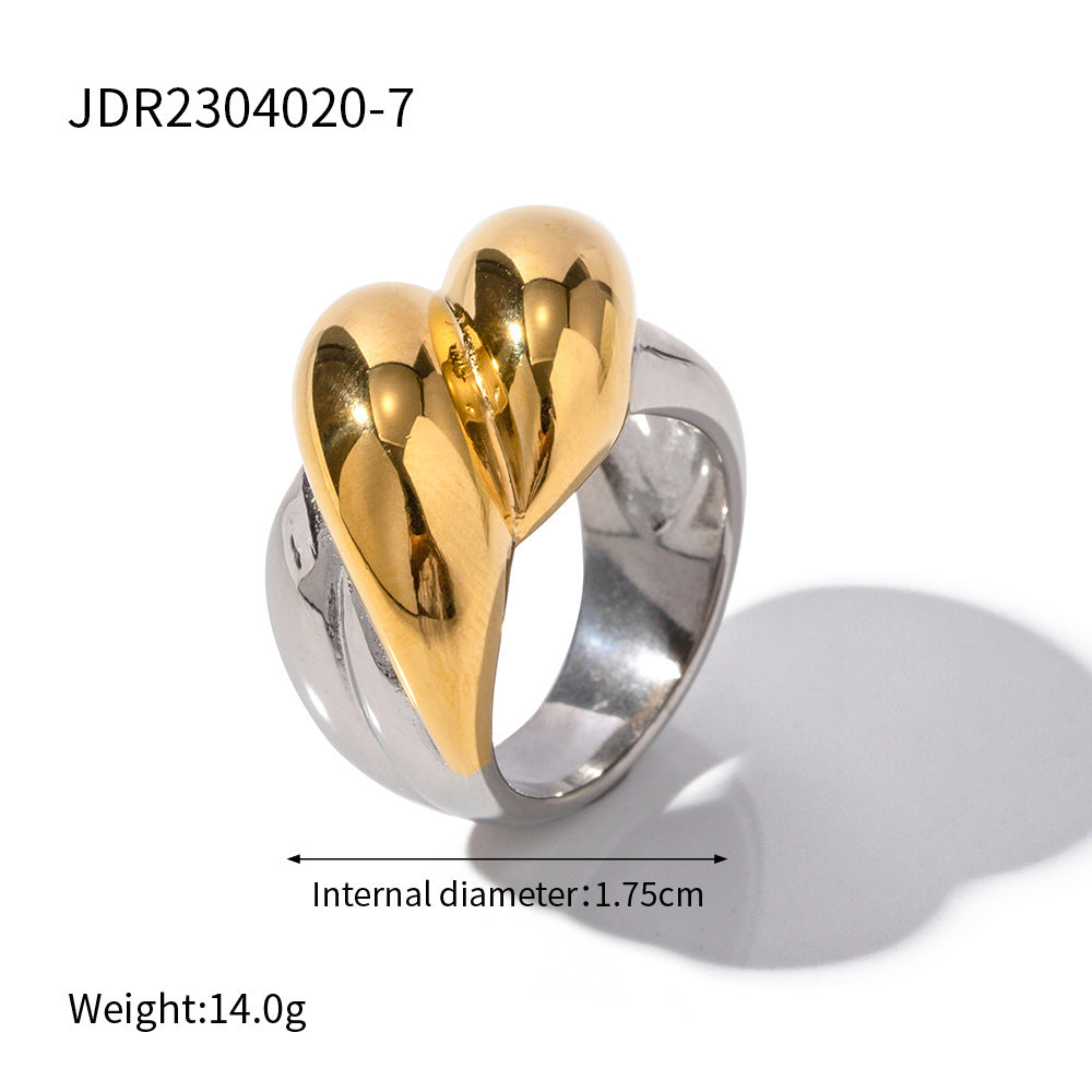 Bold Floral Titanium Steel Ring – Elegant INS-Style Statement Jewelry