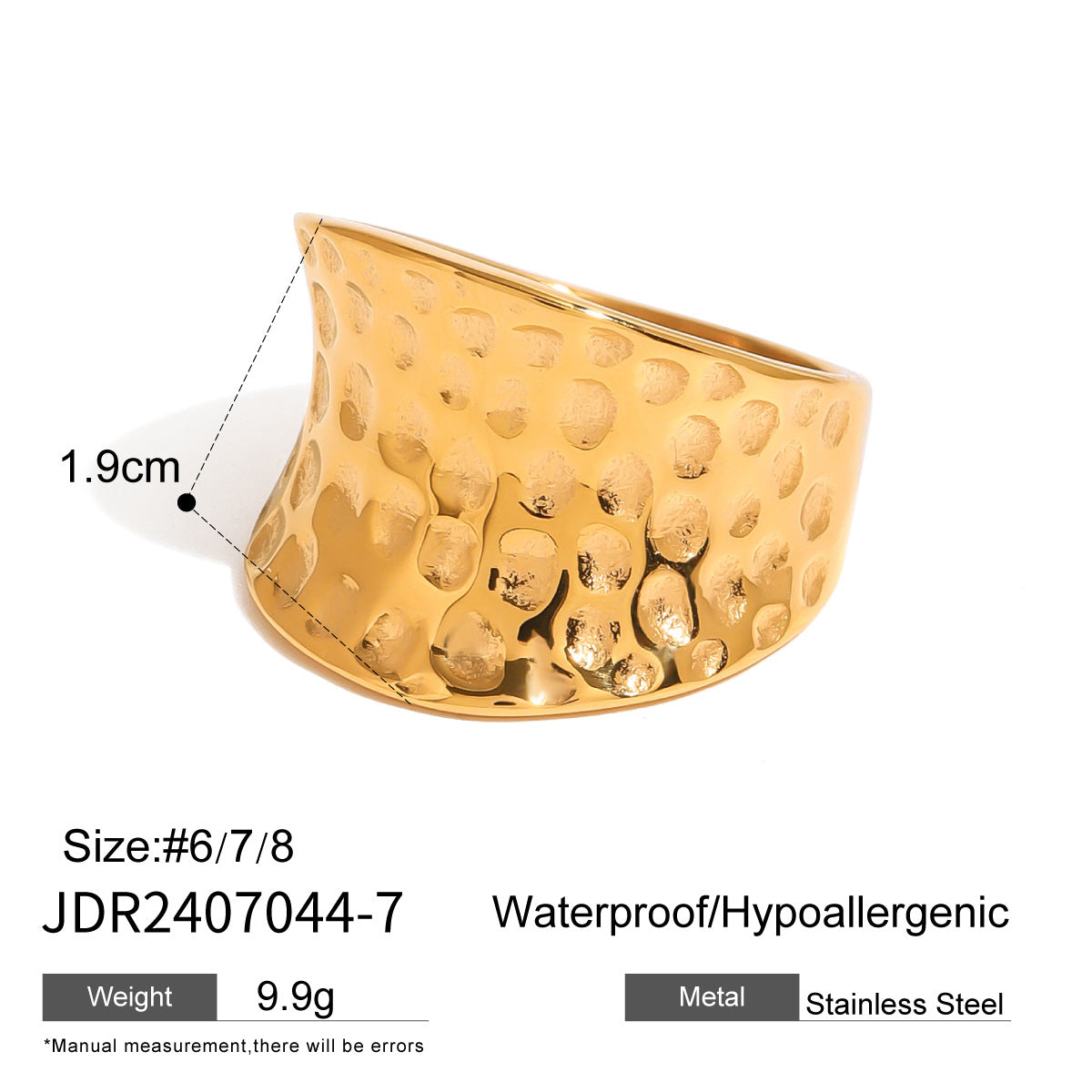 Gold Pearl Ring – Bold Titanium Steel Statement Jewelry