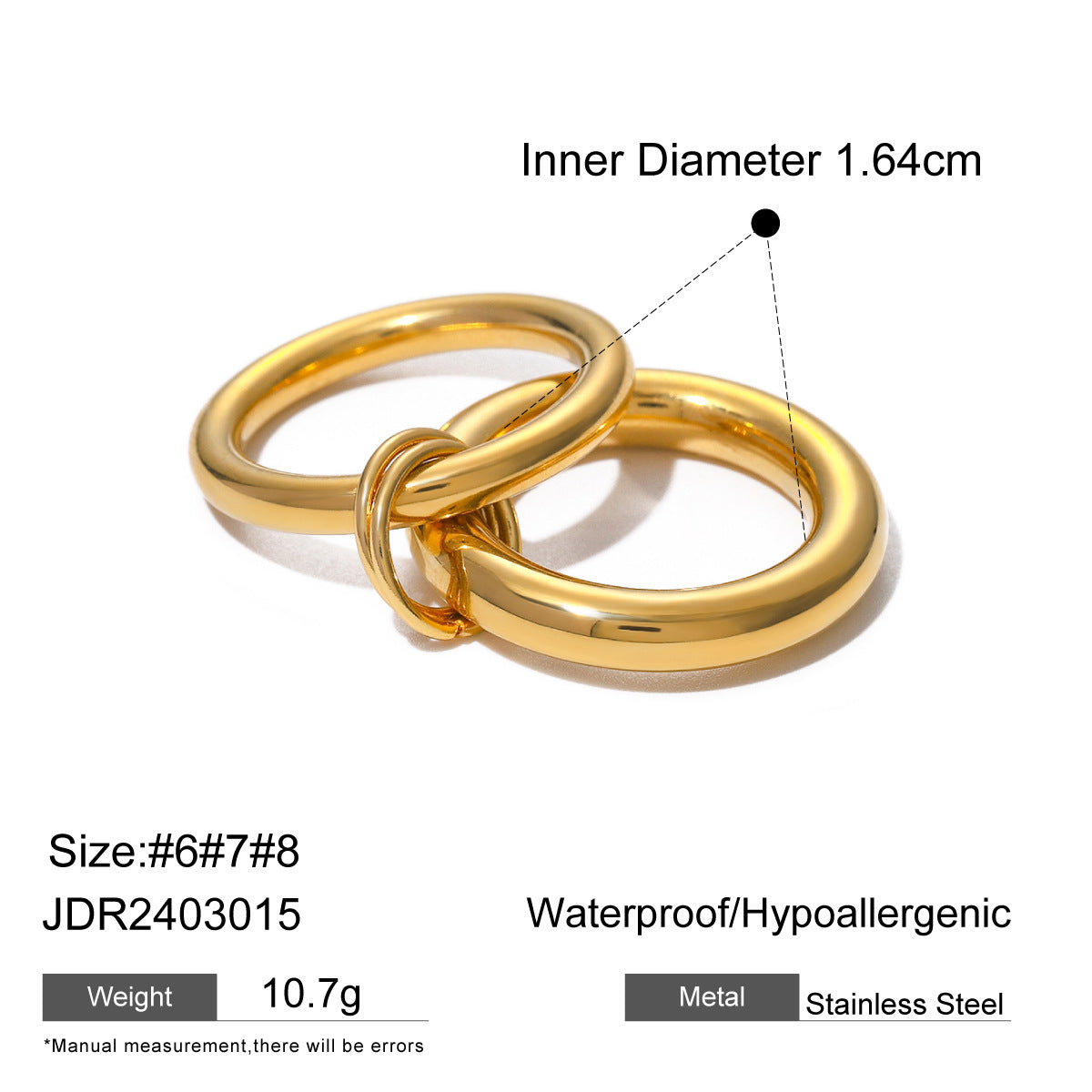Stacked Pearl Stainless Steel Ring – Elegant INS-Inspired Jewelry