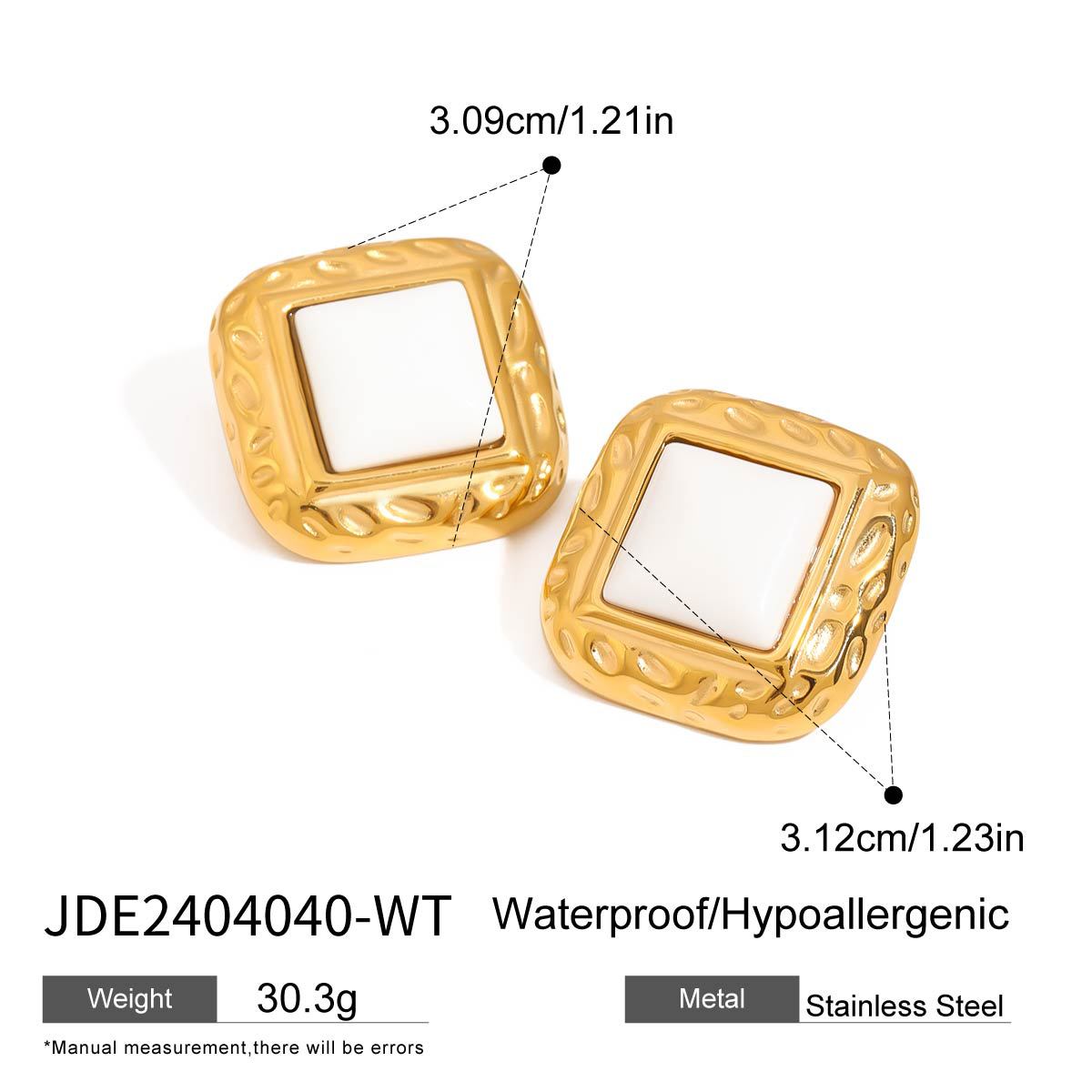 Onyx Stud Earrings – Elegant Titanium Steel Jewelry for Women