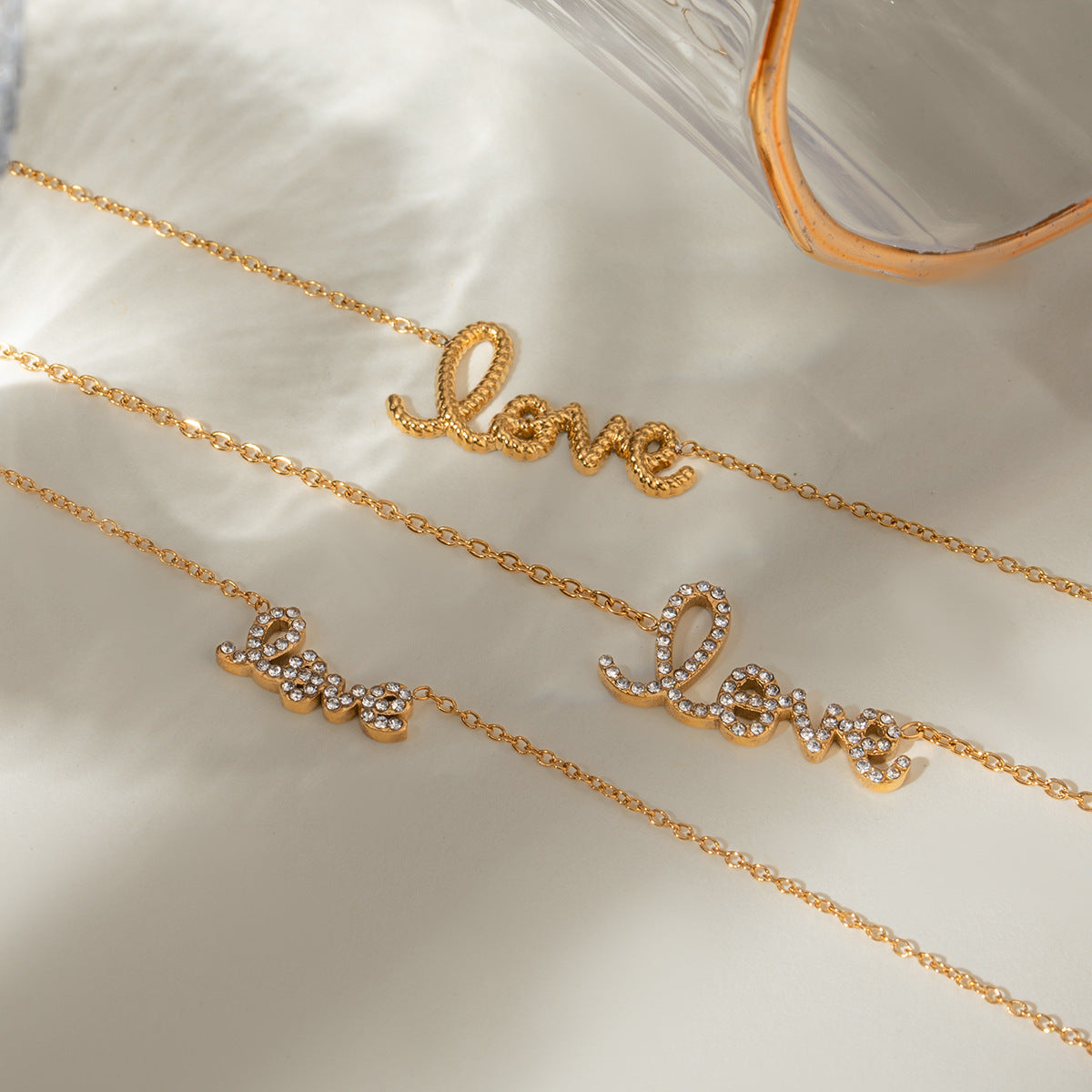 Initial Letter Necklace – Diamond-Inspired Titanium Steel Choker
