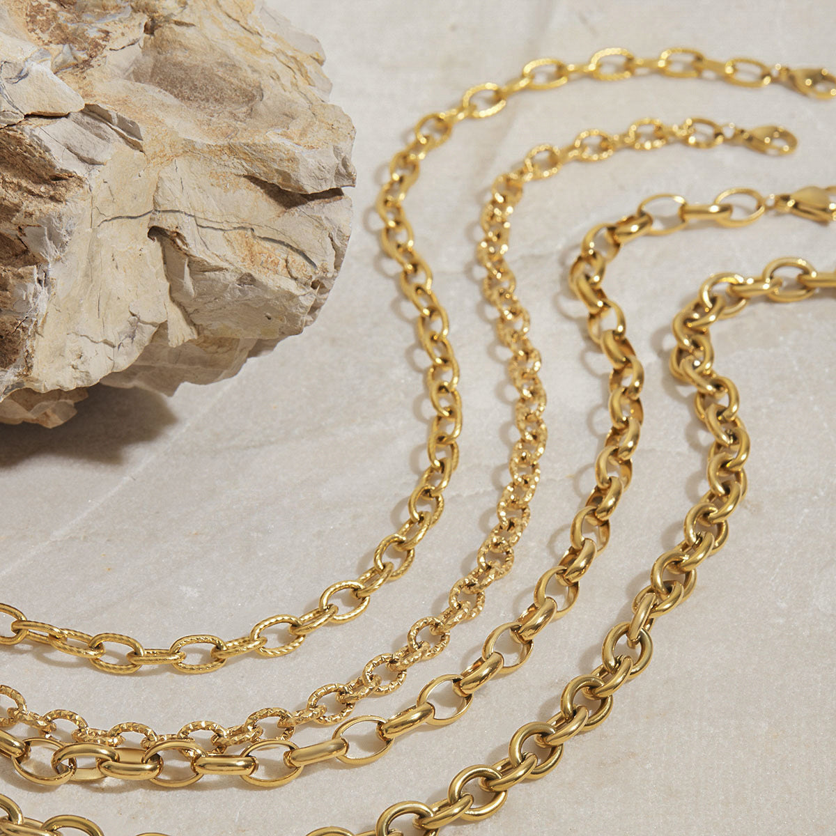 18K Gold Plated Necklace – Elegant Titanium Steel Jewelry