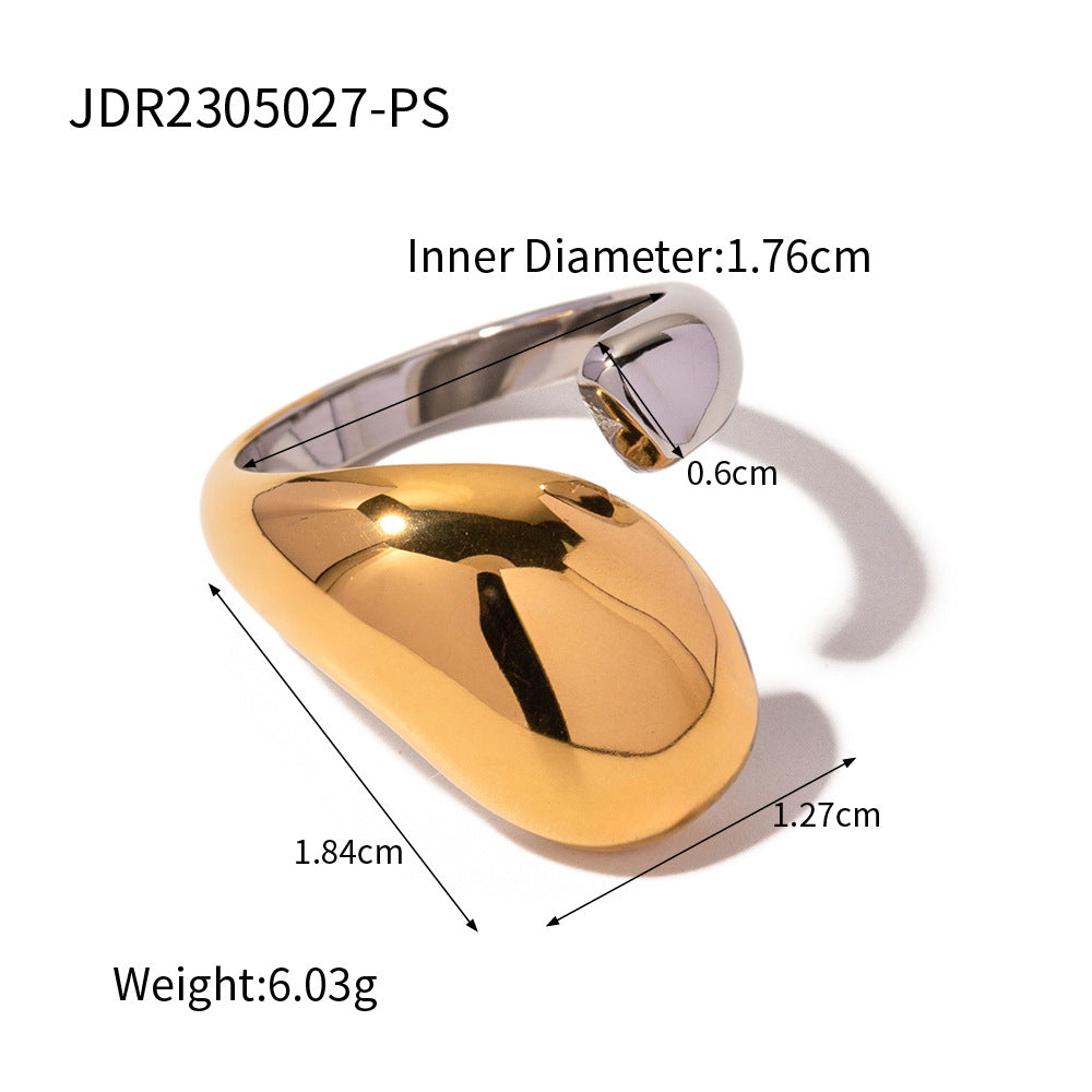 Bold Floral Titanium Steel Ring – Elegant INS-Style Statement Jewelry