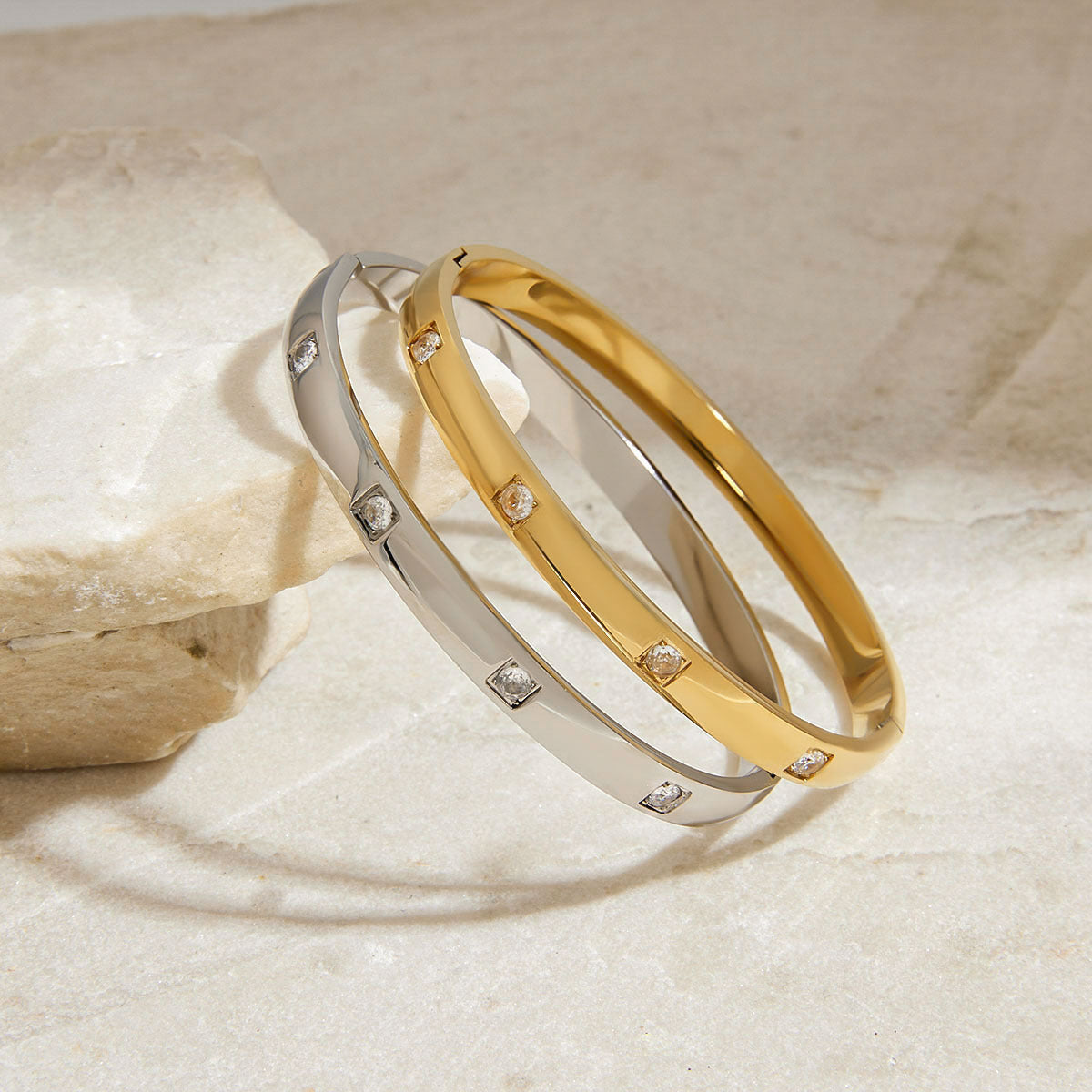 18K Gold Stainless Steel Bracelet – Elegant Titanium Steel Bangle