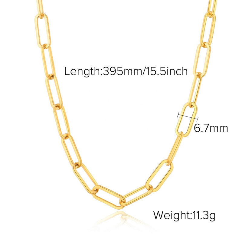 Chain Link Necklace – Minimalist Titanium Steel Jewelry