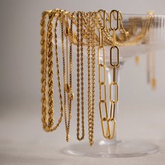 18K Gold Clavicle Necklace – Trendy Titanium Steel Jewelry