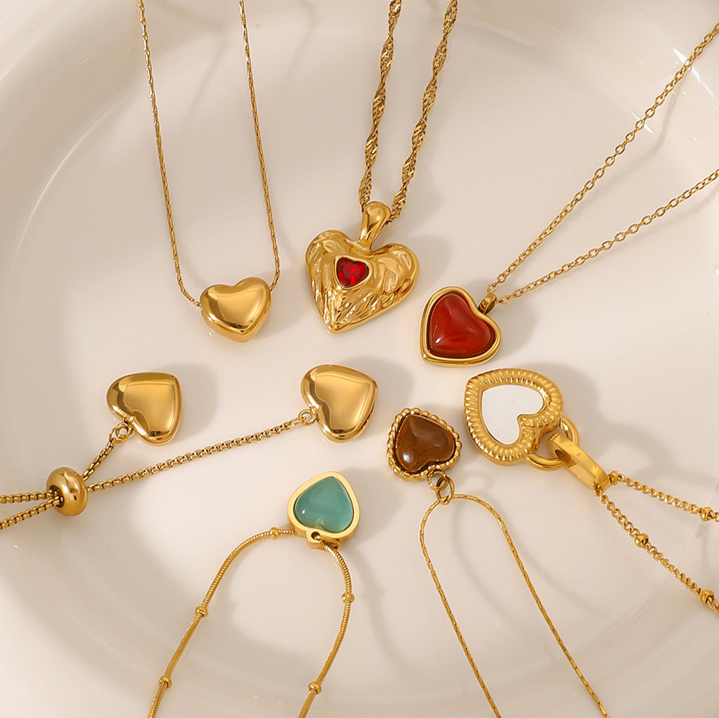 Heart Pendant Necklace – Elegant Titanium Steel Choker